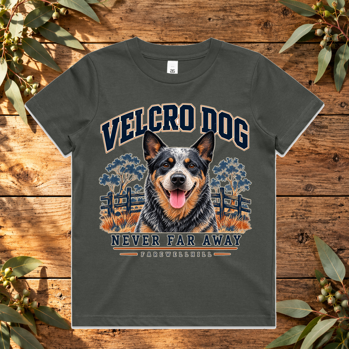 FAREWELLHILL Youth Staple Tee - Velcro Dog, Never Far Away