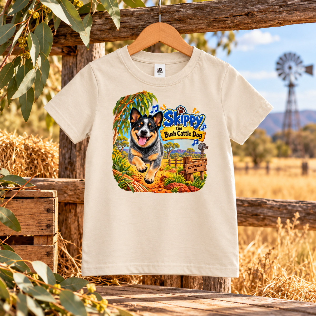 FAREWELLHILL Kids Staple Tee - Skippy the Bush Cattle Dog
