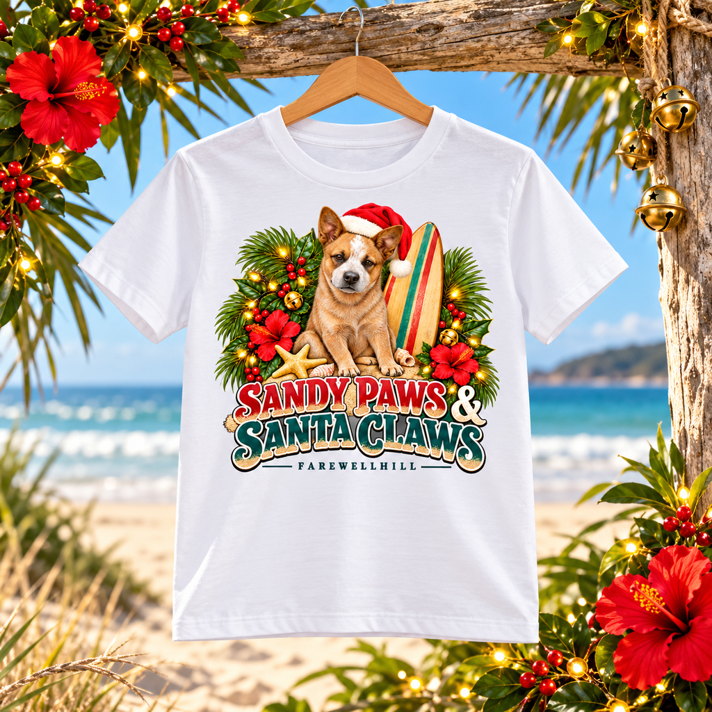 FAREWELLHILL Youth Staple Tee - Sandy Paws & Santa Claws