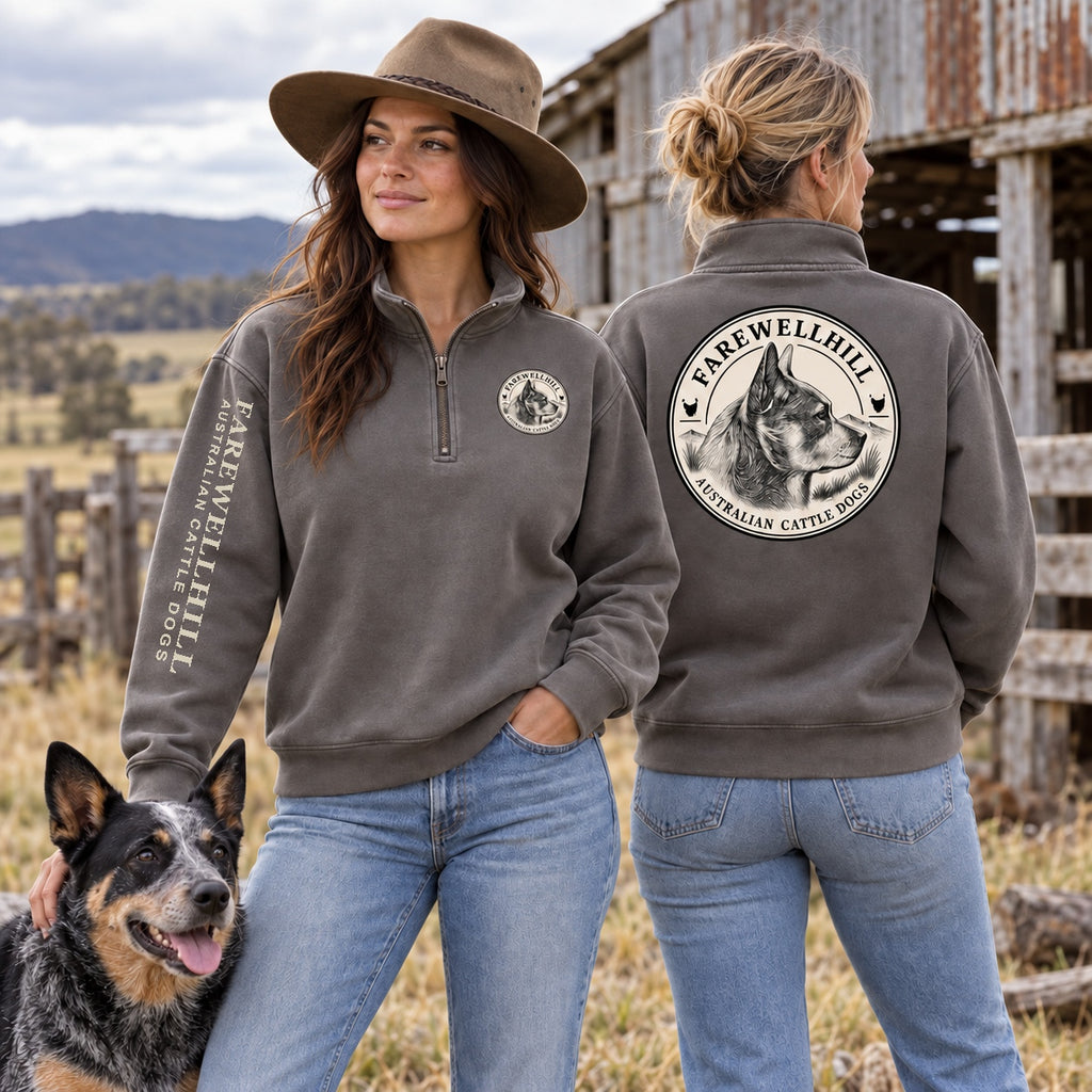 FAREWELLHILL Women's Relax Faded Half Zip Jumper