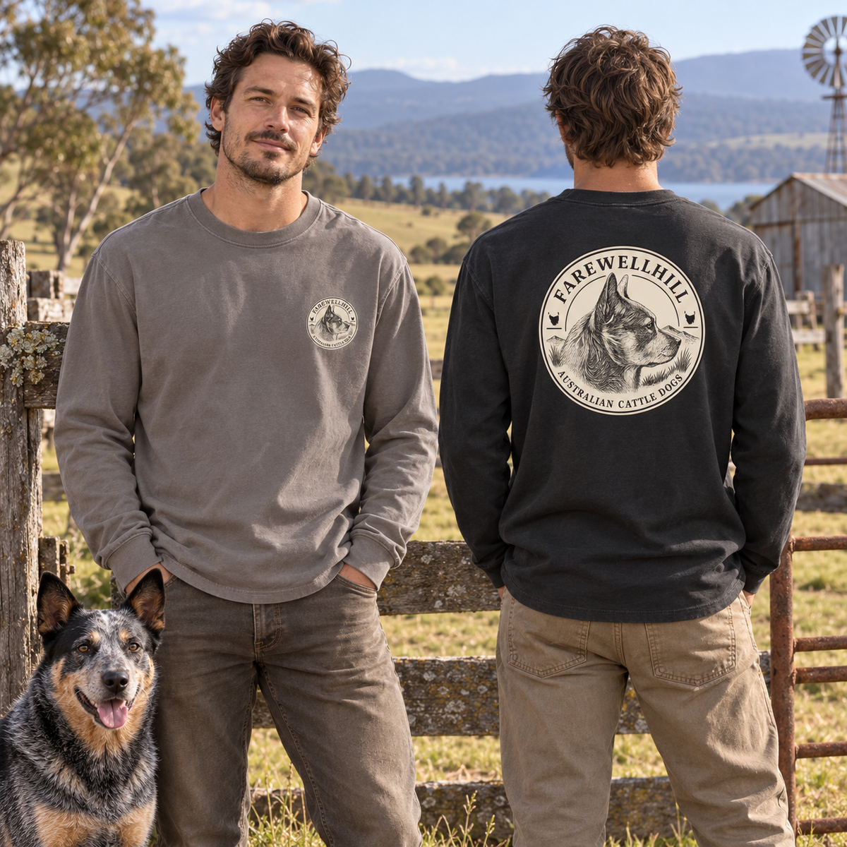 FAREWELLHILL Men's Heavy Faded Tee – Long Sleeve