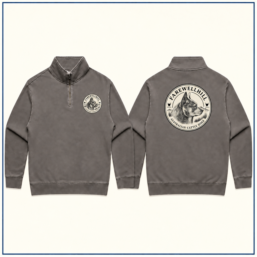 FAREWELLHILL Men's Relax Faded Half Zip Jumper