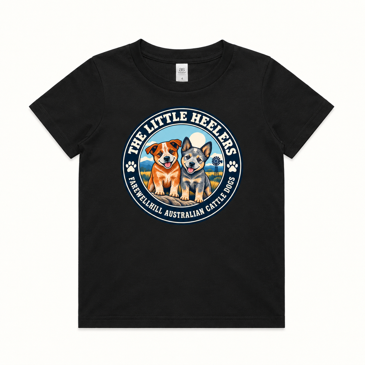 FAREWELLHILL Kids Staple Tee - The Little Heelers – Round Badge