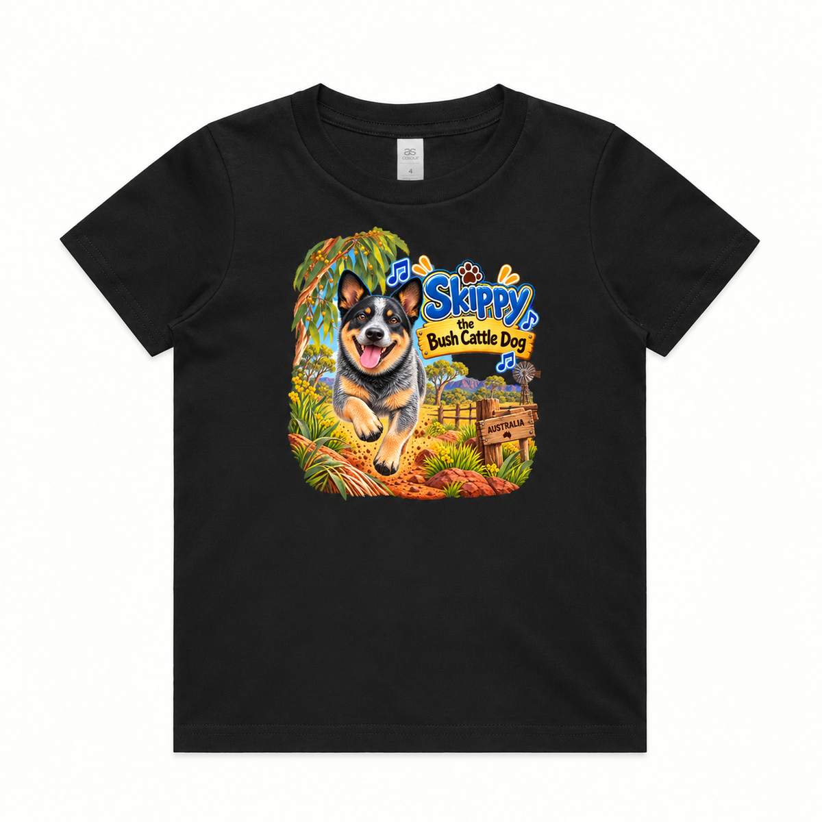 FAREWELLHILL Kids Staple Tee - Skippy the Bush Cattle Dog