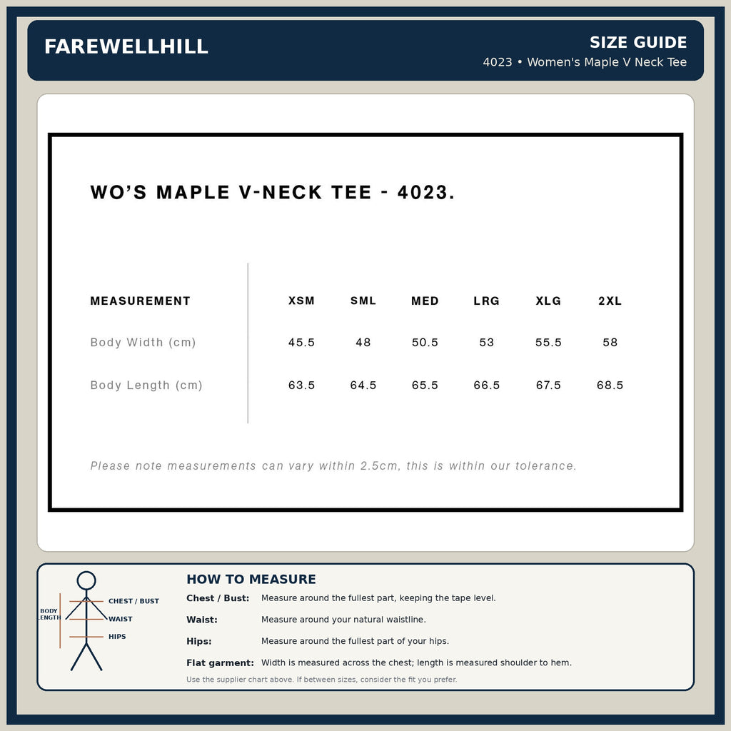 FAREWELLHILL Women's Maple V-Neck Tee – Short Sleeve