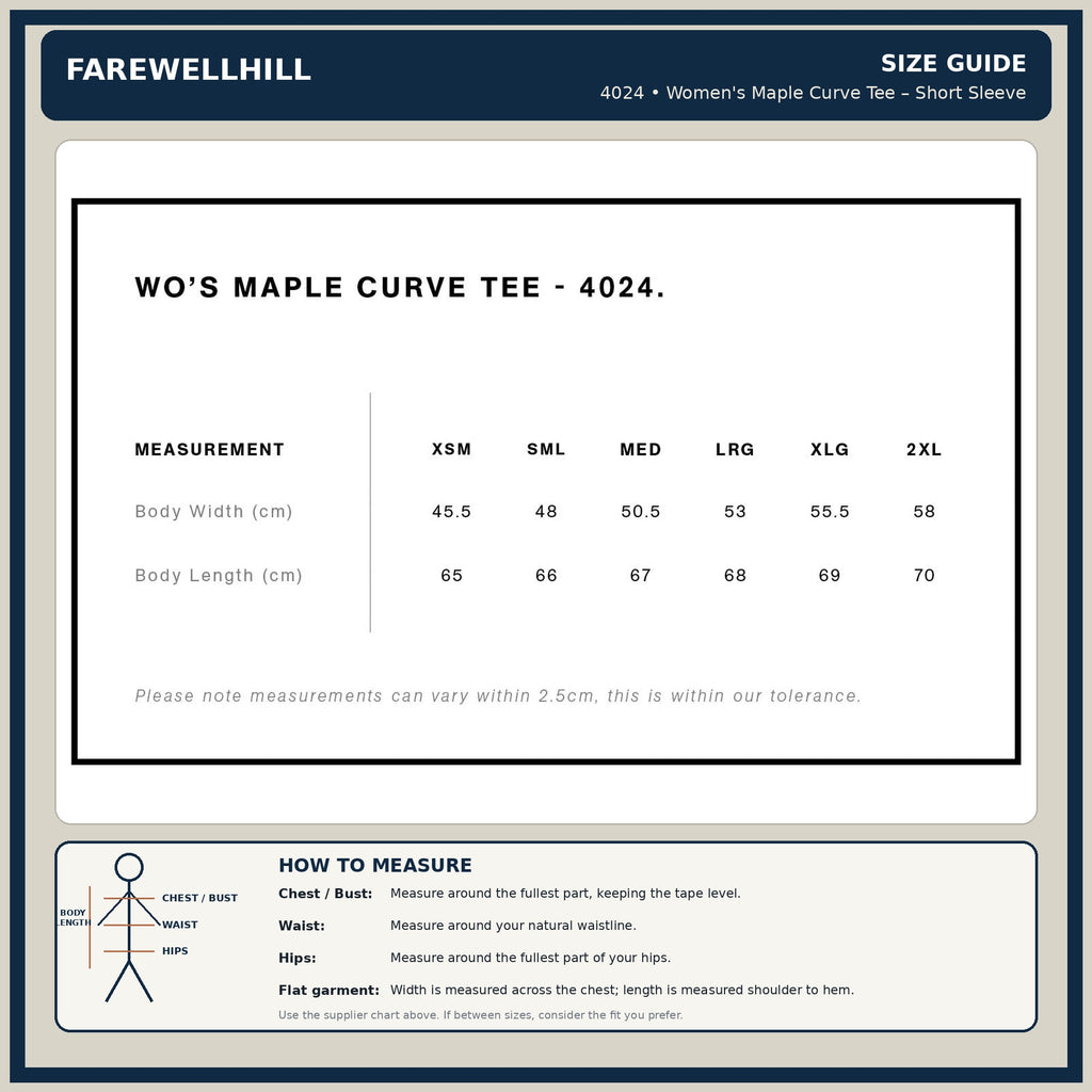 FAREWELLHILL Women's Maple Curve Tee – Short Sleeve