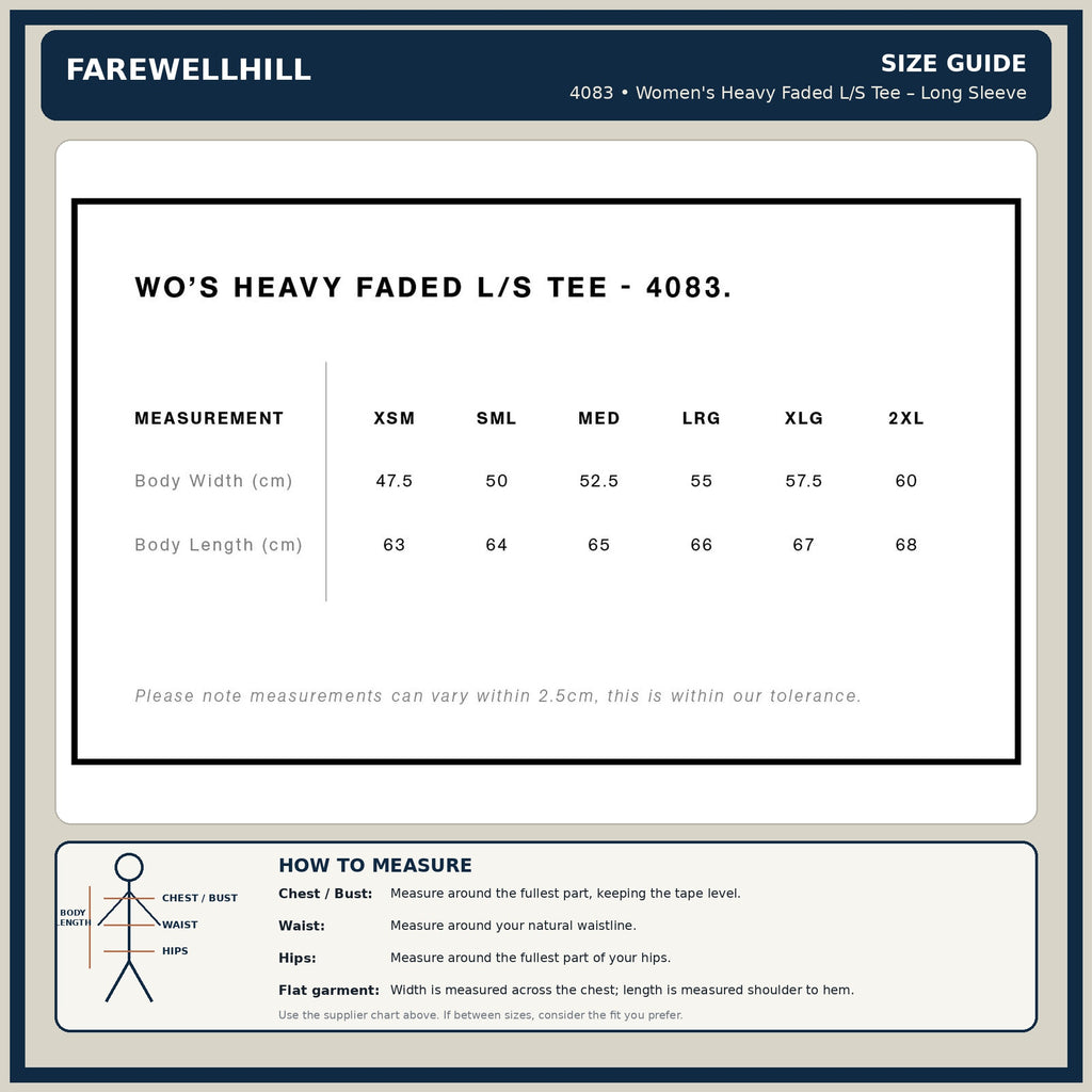 FAREWELLHILL Women's Heavy Faded Tee – Long Sleeve