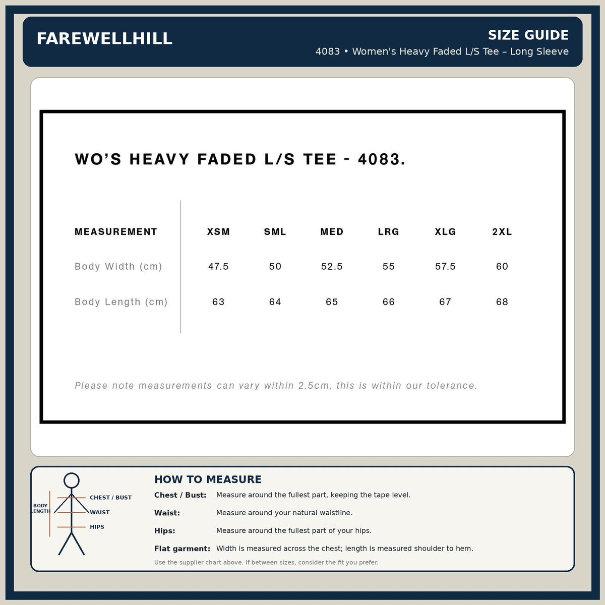 FAREWELLHILL Women's Heavy Faded Tee – Long Sleeve