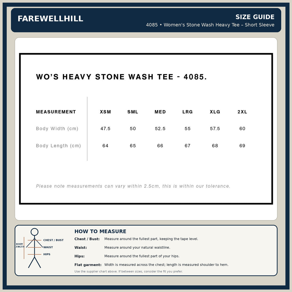 FAREWELLHILL Women's Stone Wash Heavy Tee – Short Sleeve