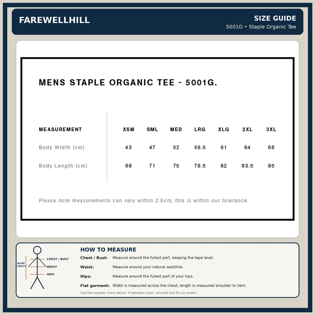 FAREWELLHILL Men's Staple Organic Tee – Short Sleeve
