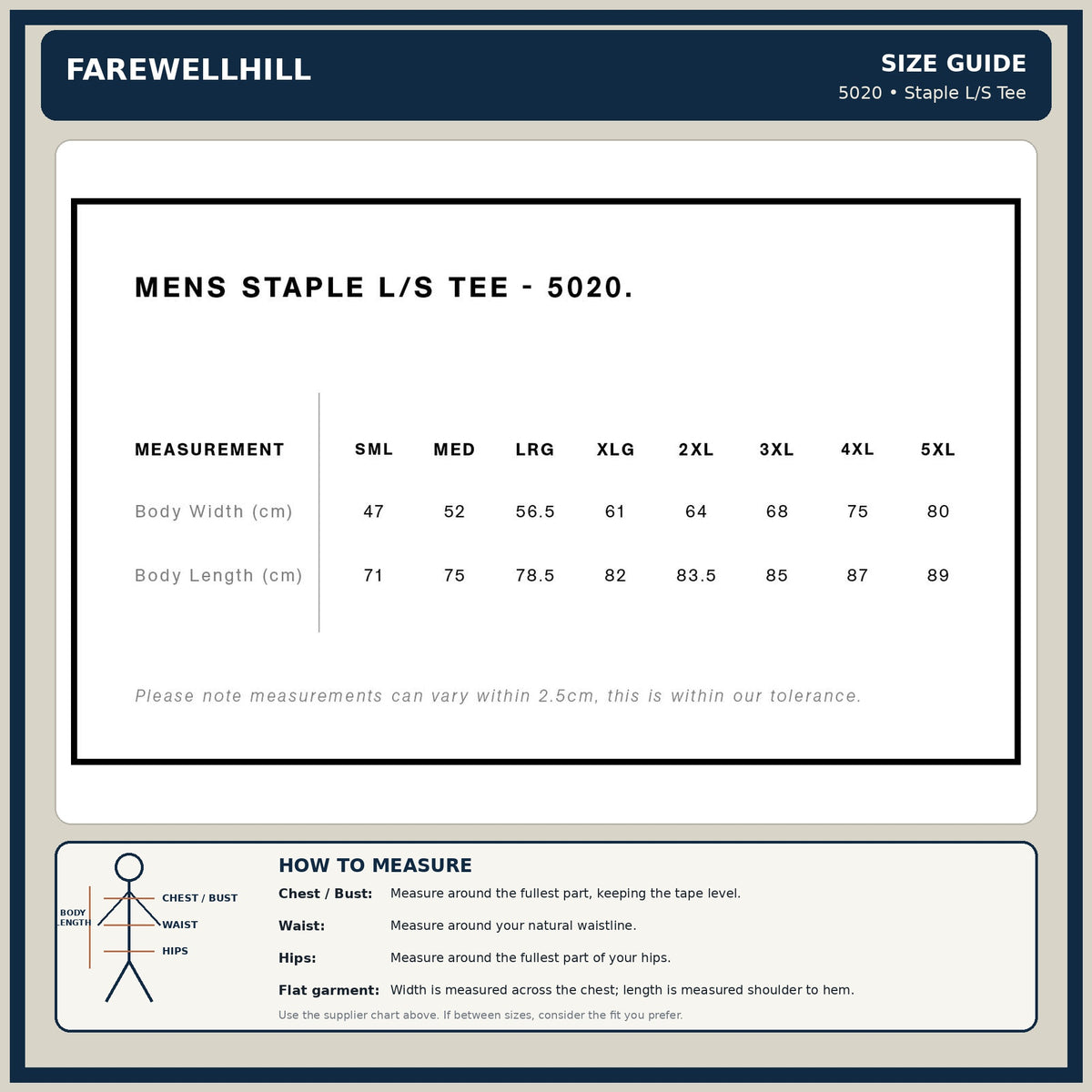 FAREWELLHILL Men's Staple Tee – Long Sleeve