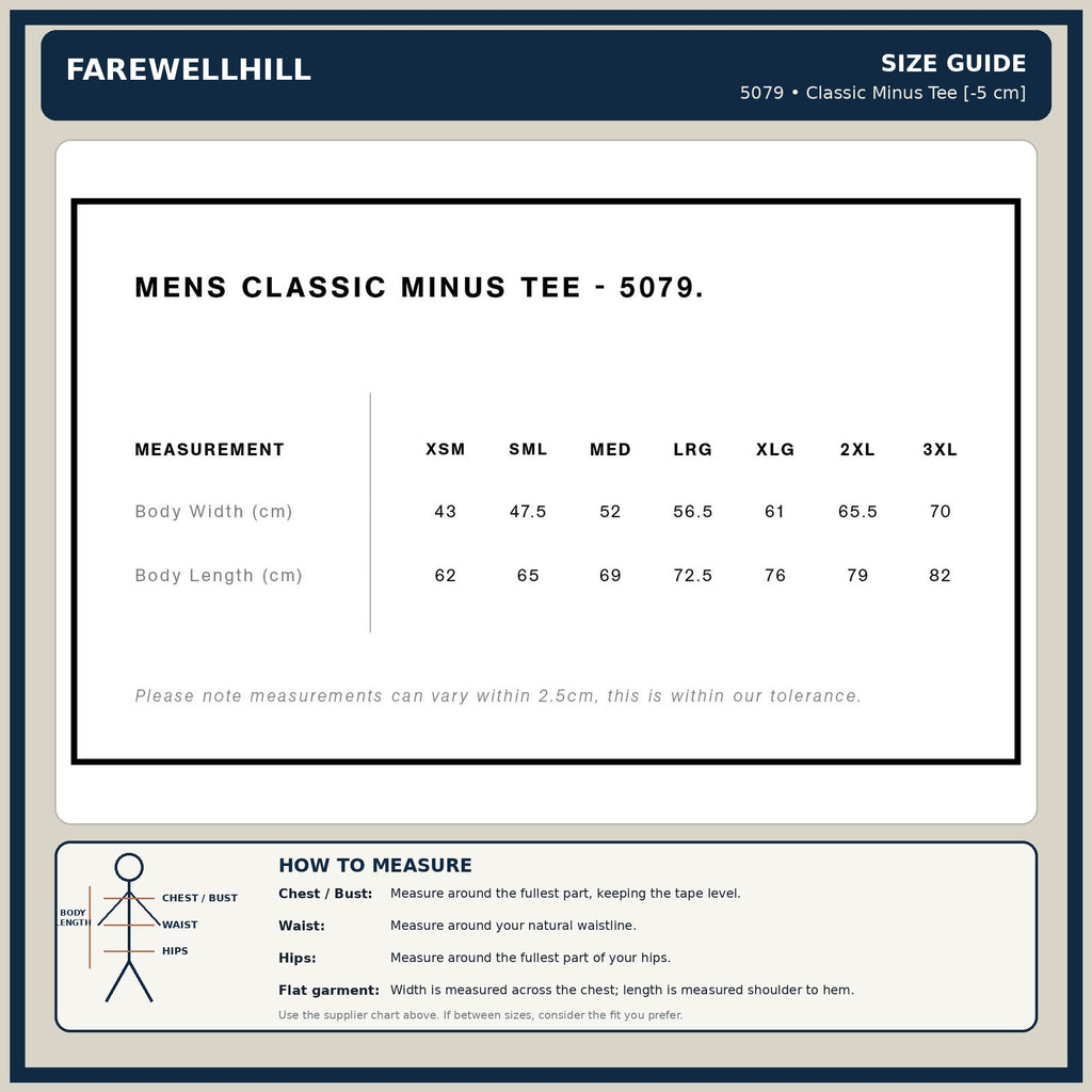 FAREWELLHILL Men's Classic Minus Tee – Short Sleeve
