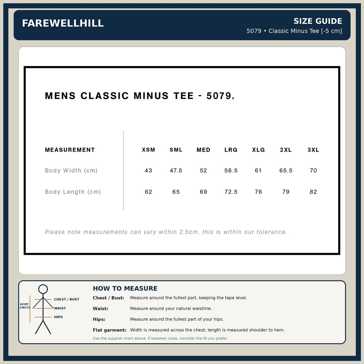 FAREWELLHILL Men's Classic Minus Tee – Short Sleeve