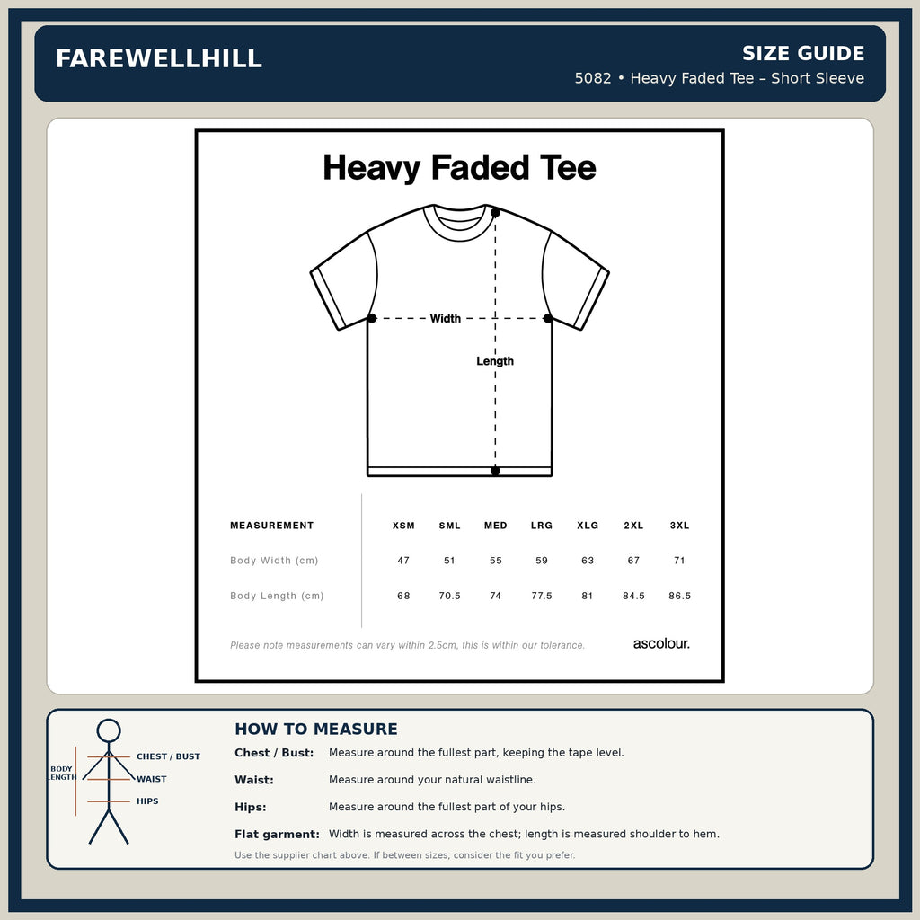 FAREWELLHILL Men's Heavy Faded Tee – Short Sleeve
