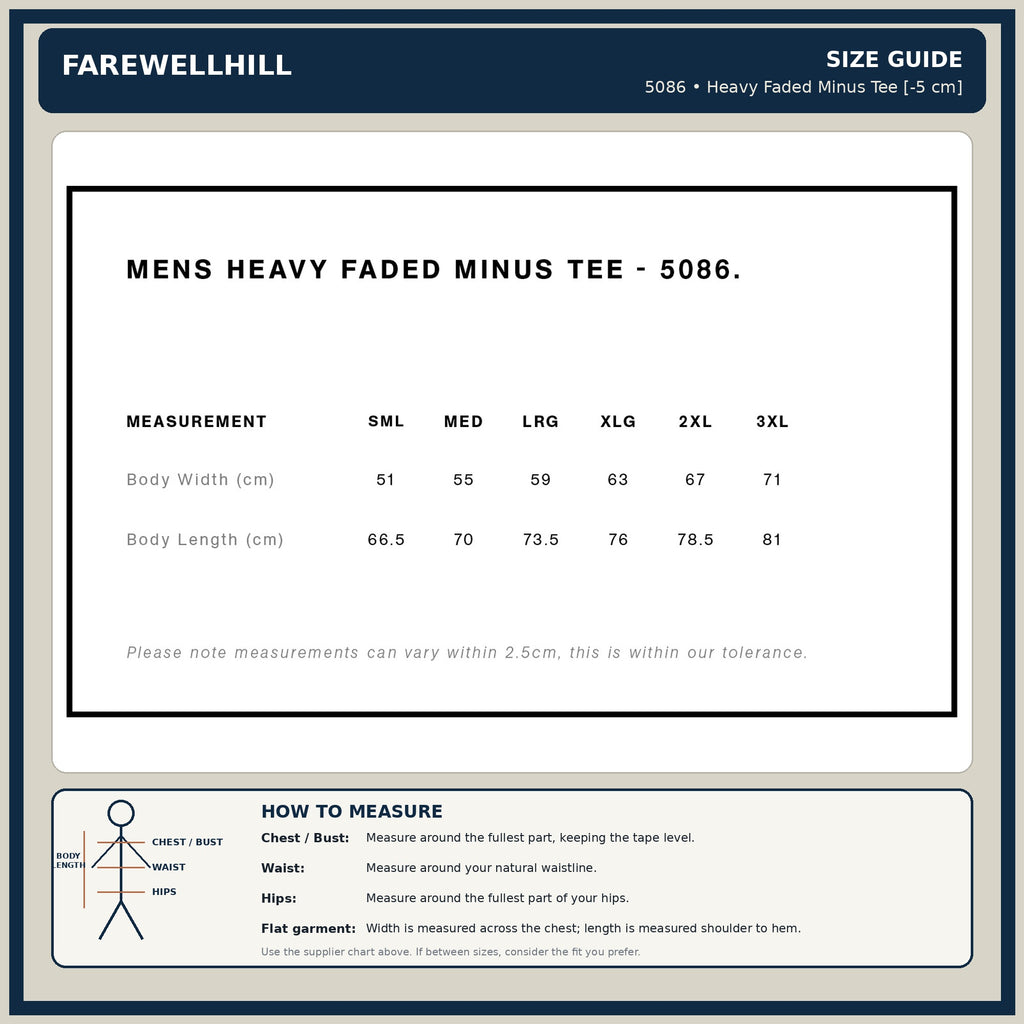 FAREWELLHILL Men's Heavy Faded Minus Tee – Short Sleeve