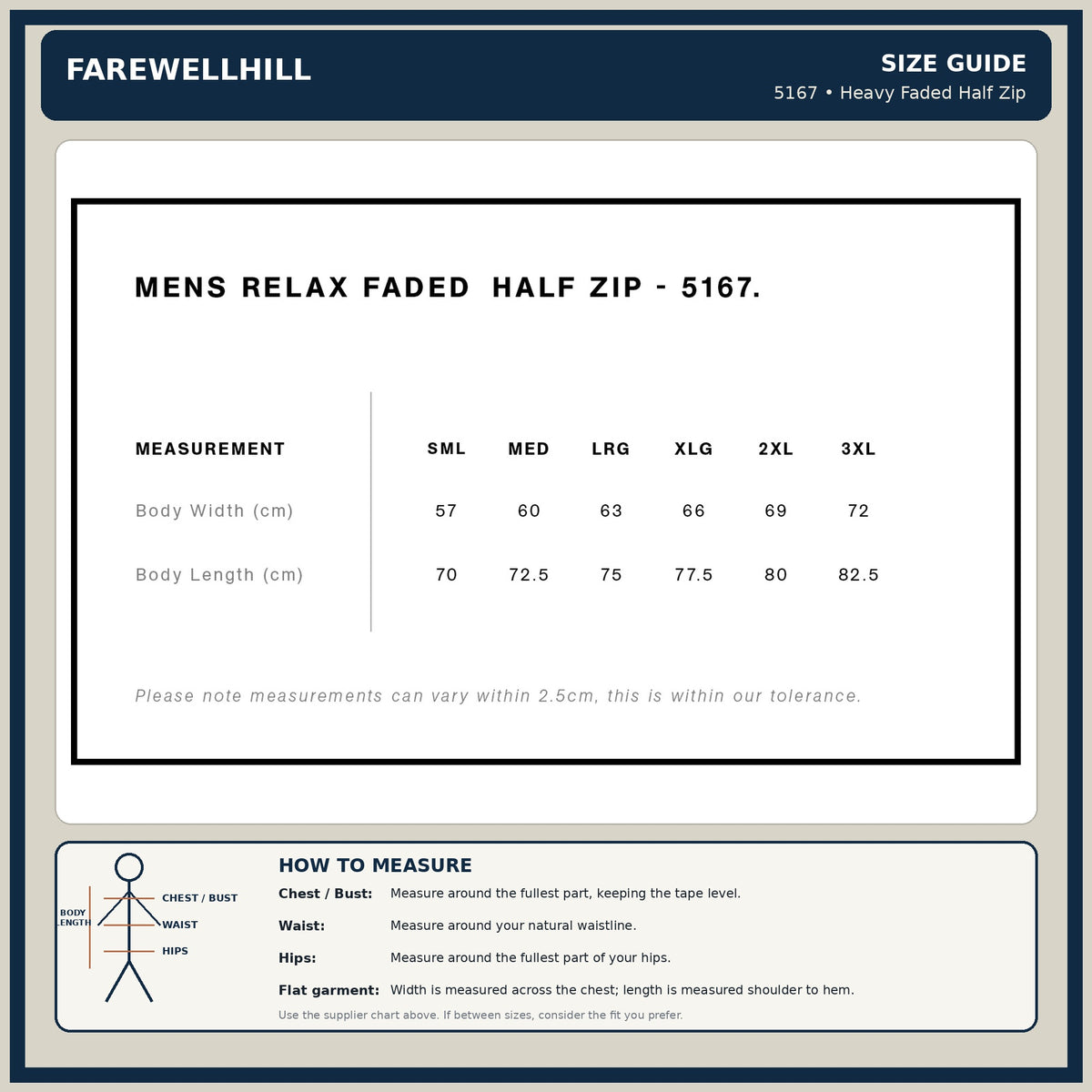 FAREWELLHILL Men's Relax Faded Half Zip Jumper