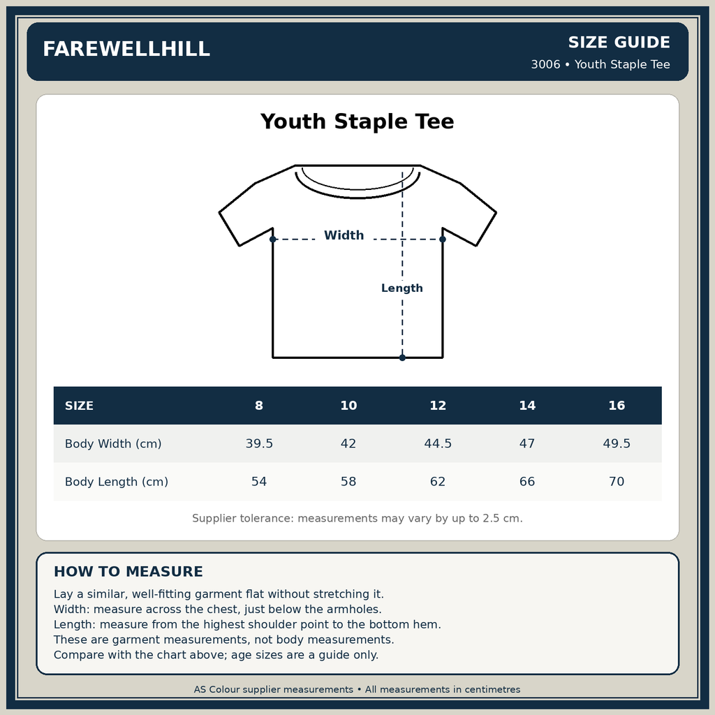 FAREWELLHILL Youth Staple Tee - Velcro Dog, Never Far Away