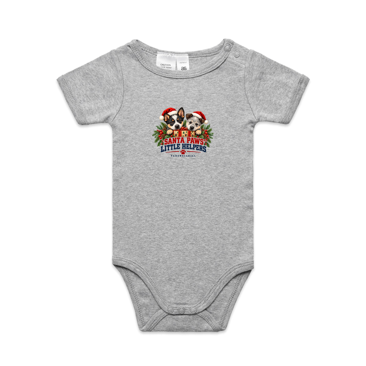 FAREWELLHILL Infant Mini-Me One-Piece - Santa Paws’ Little Helpers