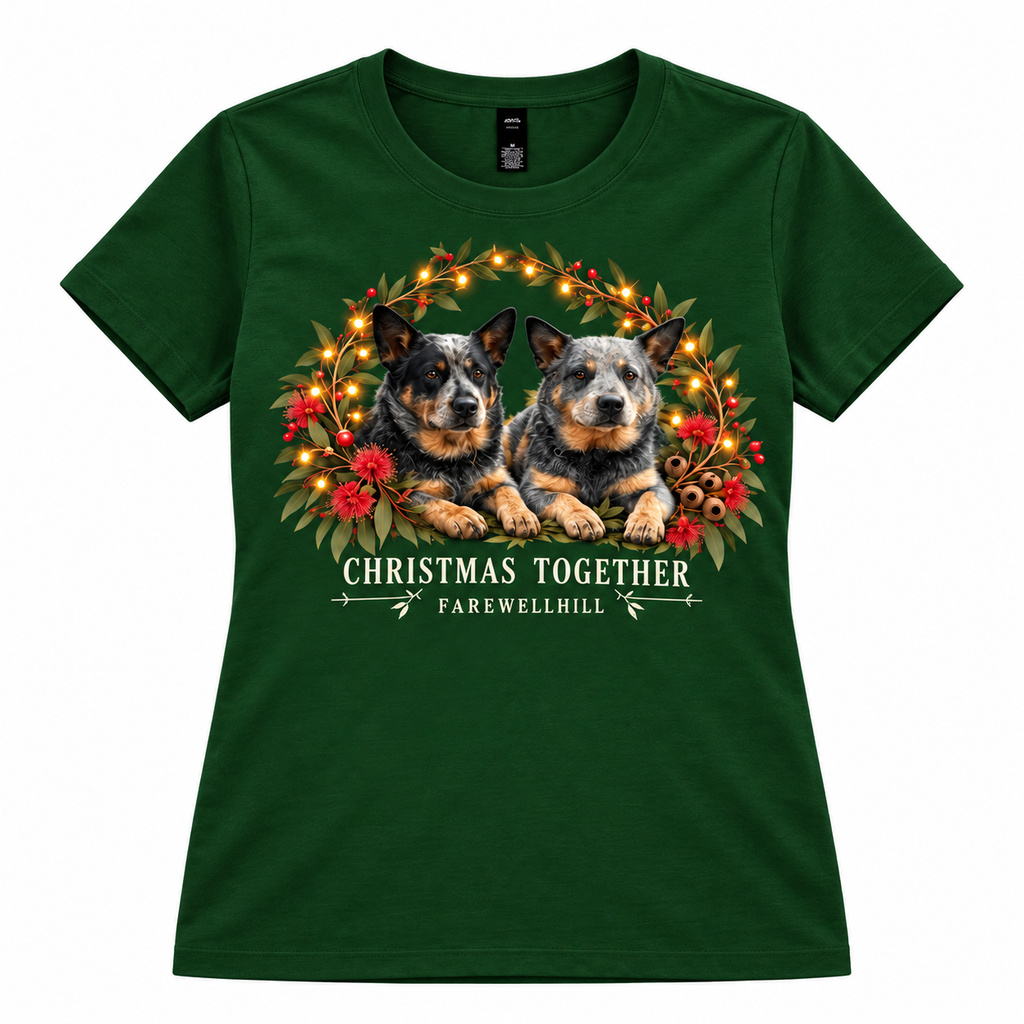 FAREWELLHILL Women’s Maple Tee - Christmas Together – Maya & Lacey
