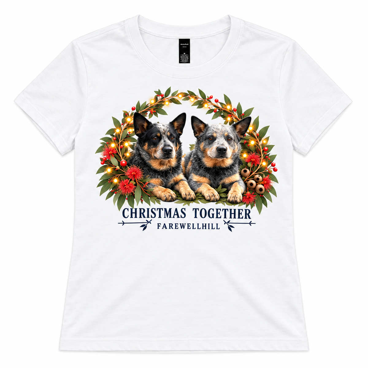 FAREWELLHILL Women’s Maple Tee - Christmas Together – Maya & Lacey