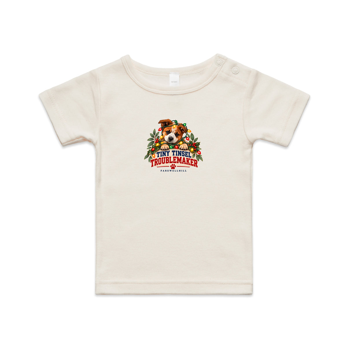 FAREWELLHILL Infant Wee Tee - Tiny Tinsel Troublemaker
