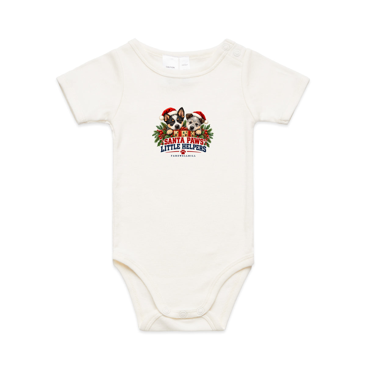 FAREWELLHILL Infant Mini-Me One-Piece - Santa Paws’ Little Helpers