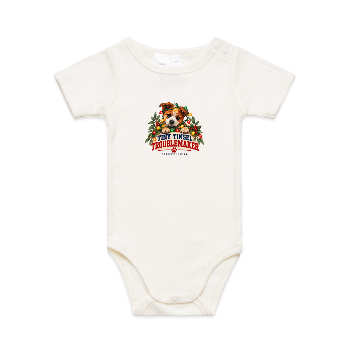 FAREWELLHILL Infant Mini-Me One-Piece - Tiny Tinsel Troublemaker