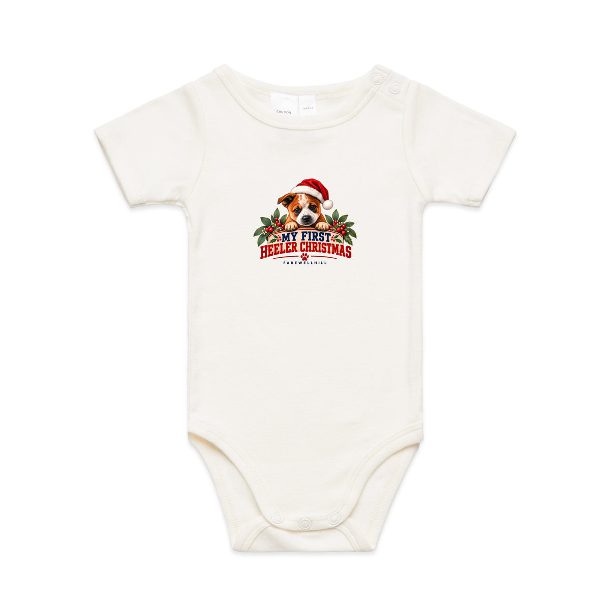 FAREWELLHILL Infant Mini-Me One-Piece - My First Heeler Christmas