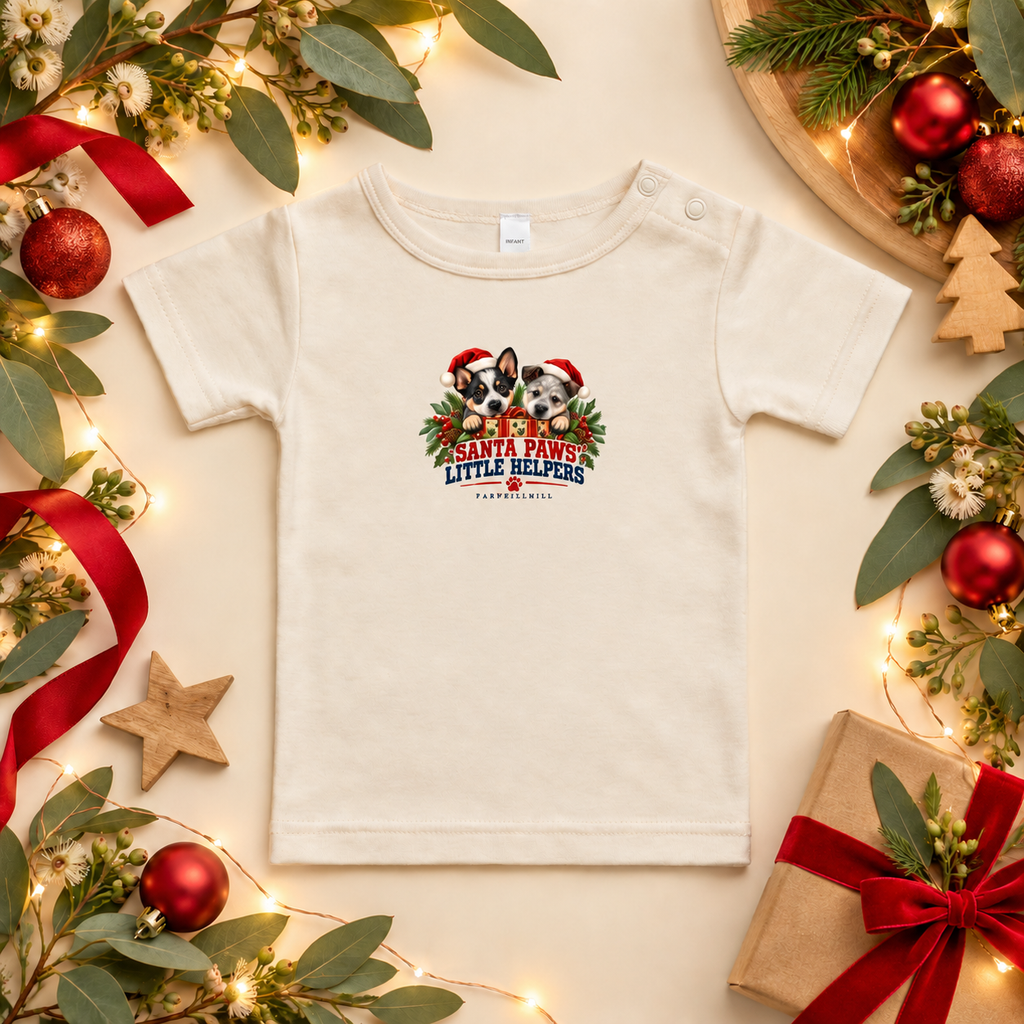 FAREWELLHILL Infant Wee Tee - Santa Paws’ Little Helpers