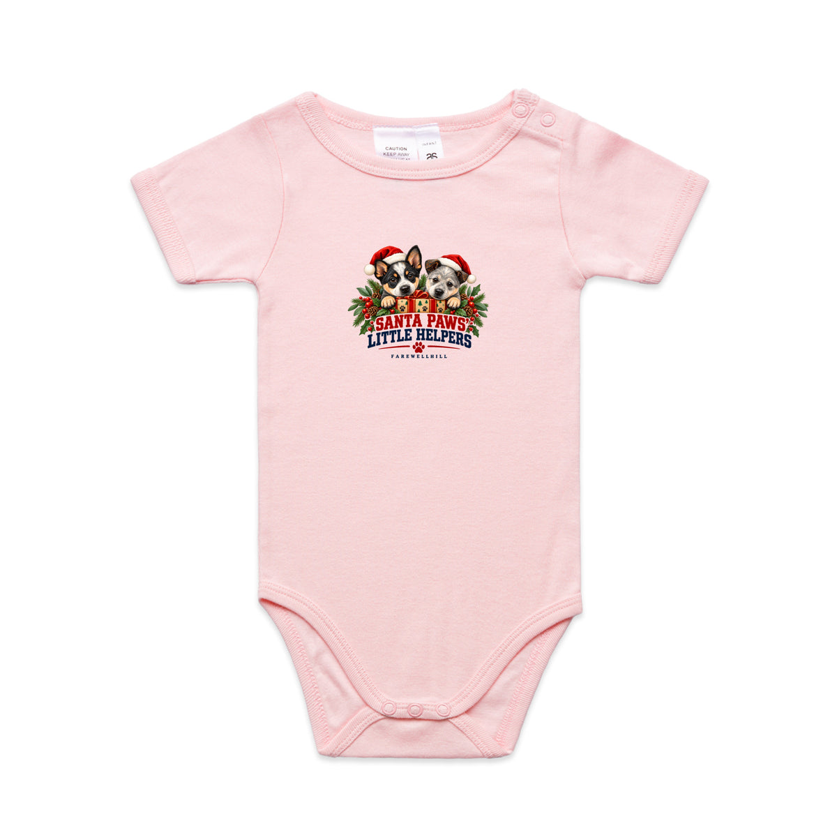 FAREWELLHILL Infant Mini-Me One-Piece - Santa Paws’ Little Helpers