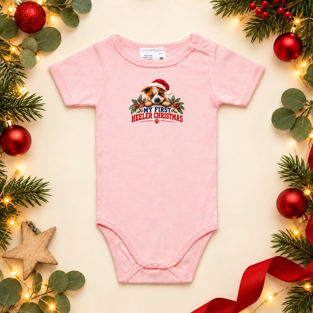 FAREWELLHILL Infant Mini-Me One-Piece - My First Heeler Christmas