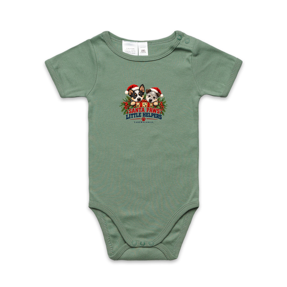 FAREWELLHILL Infant Mini-Me One-Piece - Santa Paws’ Little Helpers