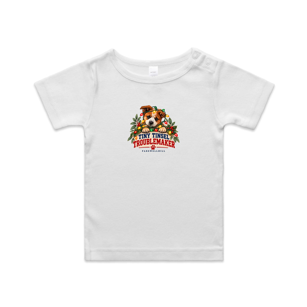 FAREWELLHILL Infant Wee Tee - Tiny Tinsel Troublemaker