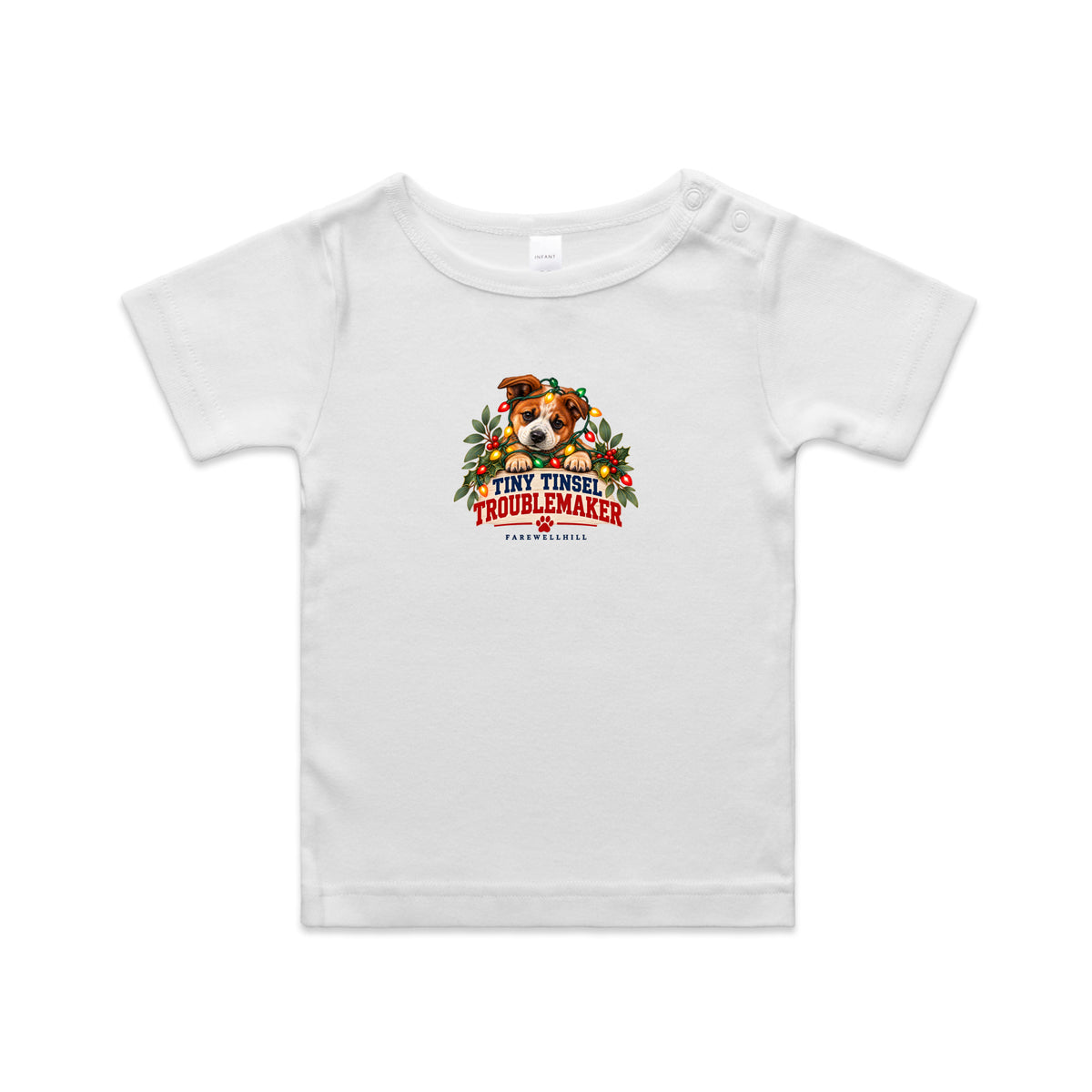 FAREWELLHILL Infant Wee Tee - Tiny Tinsel Troublemaker