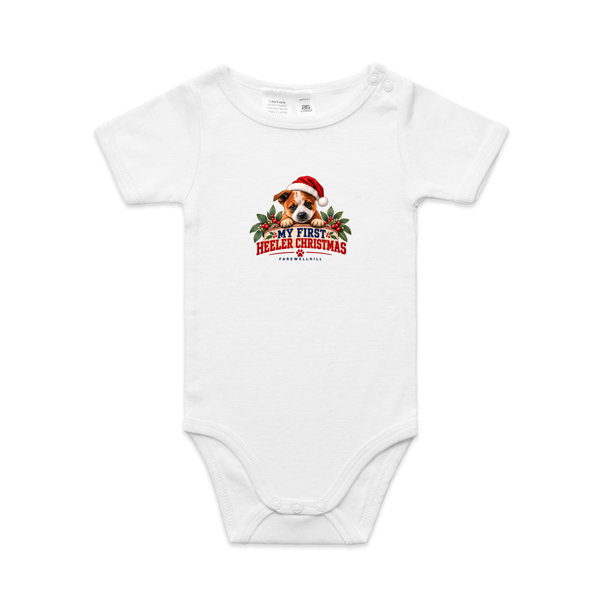 FAREWELLHILL Infant Mini-Me One-Piece - My First Heeler Christmas