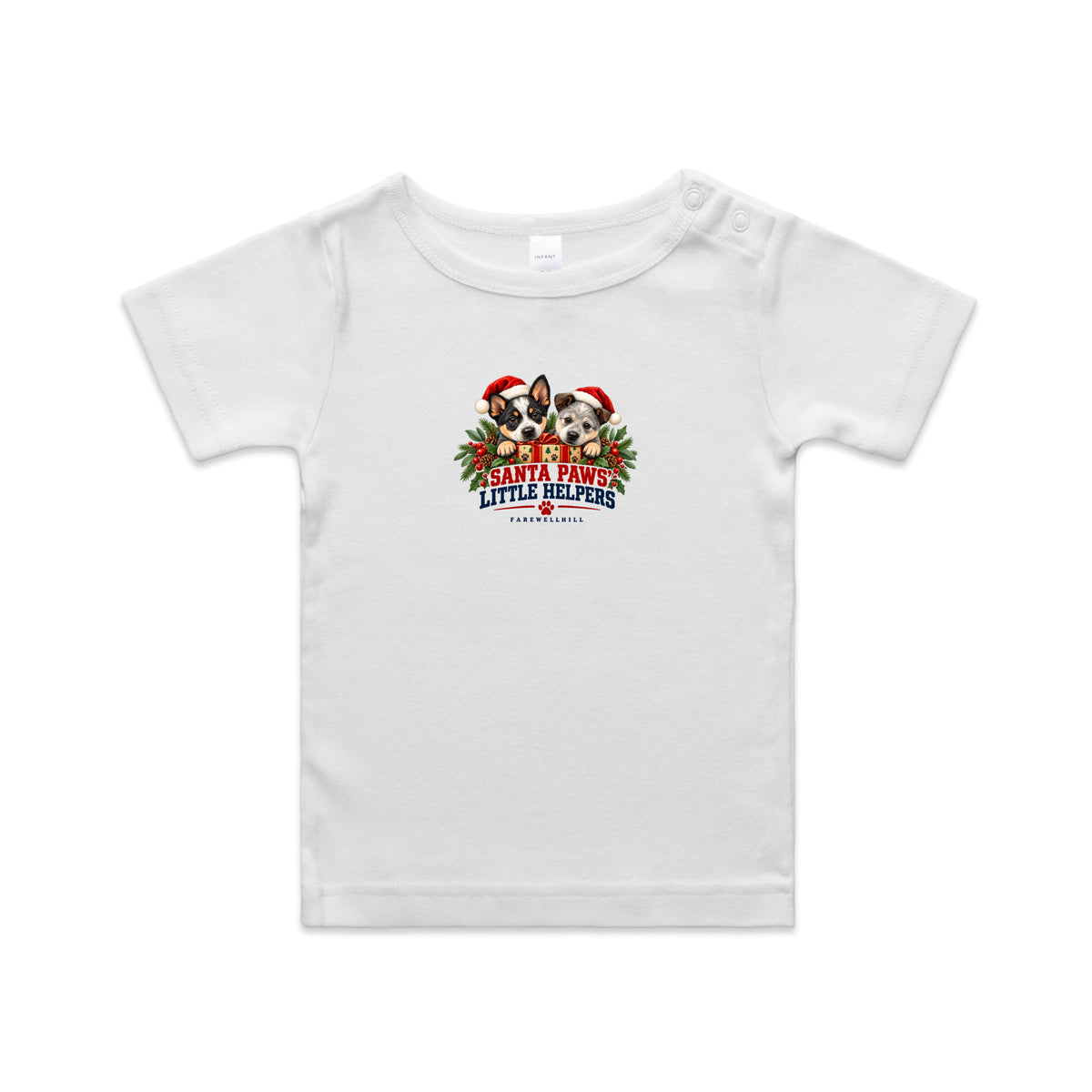 FAREWELLHILL Infant Wee Tee - Santa Paws’ Little Helpers