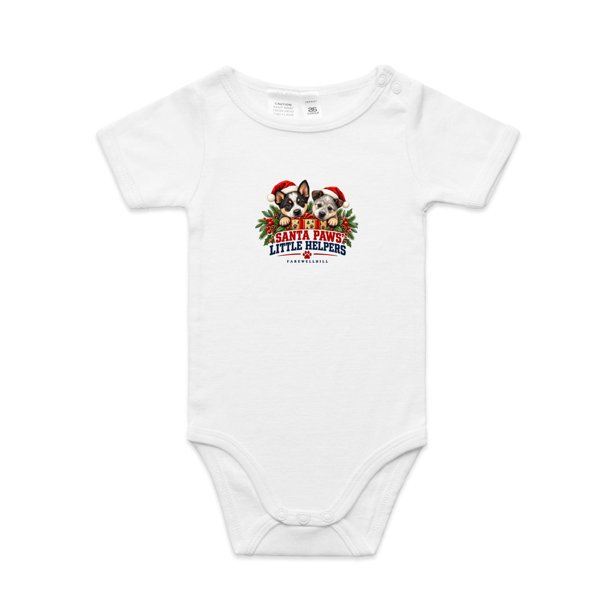 FAREWELLHILL Infant Mini-Me One-Piece - Santa Paws’ Little Helpers