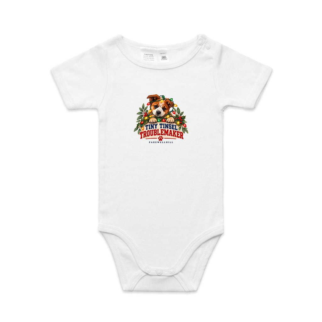 FAREWELLHILL Infant Mini-Me One-Piece - Tiny Tinsel Troublemaker